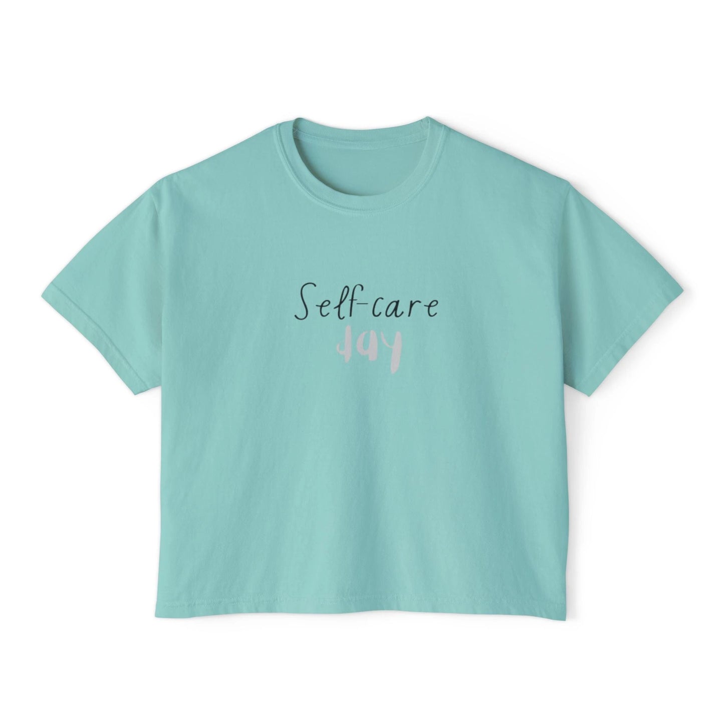 Self care day Women's Boxy Tee Self care day by Printify
