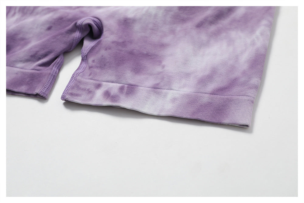 Splash Dyed Seamless Yoga Shorts For Women by GJG Denim