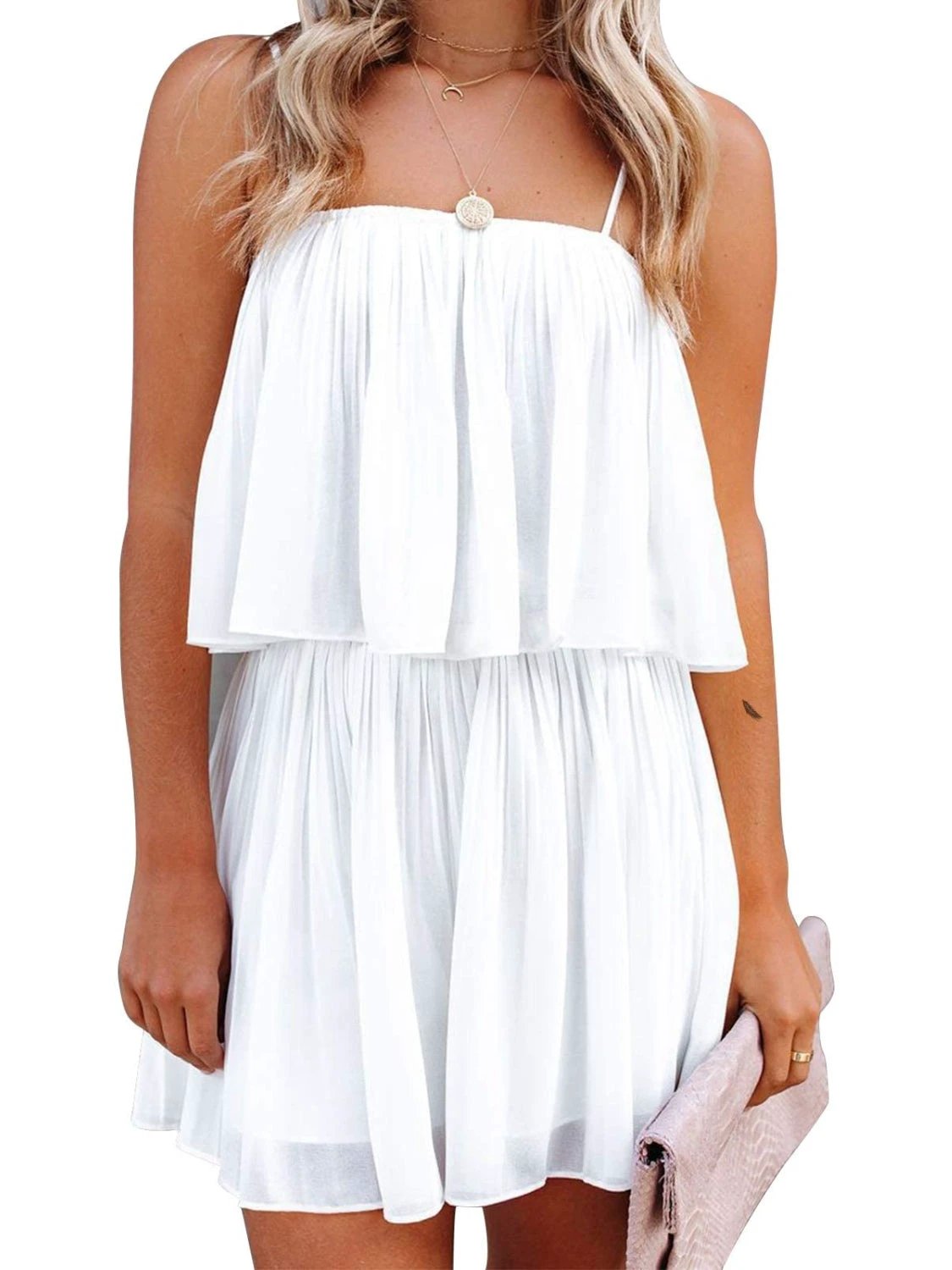 Ruched Spaghetti Strap Romper by Lady Ros