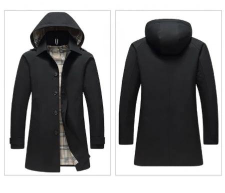 Men's Trench Coat w/ Detachable Hood by GJG Denim