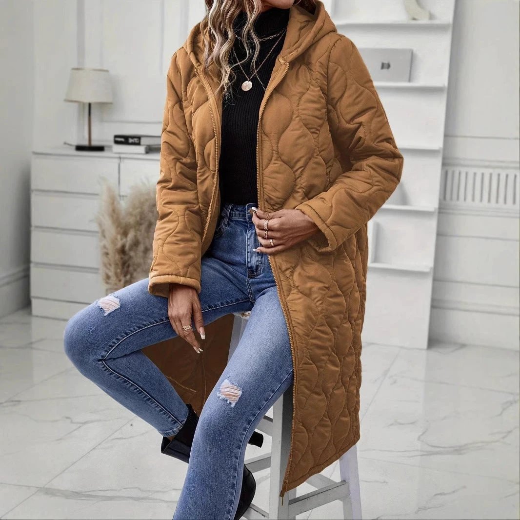 Zipper Hooded Thickened Jacket Cotton Clothes Women's Clothes by GJG Denim