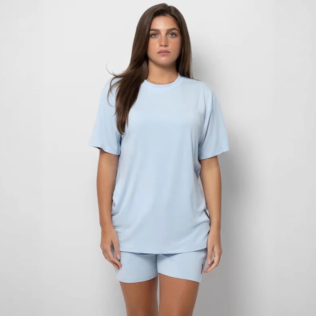 Women's Plus Size Loose Casual Summer Short-sleeved Home Wear Suit by GJG Denim