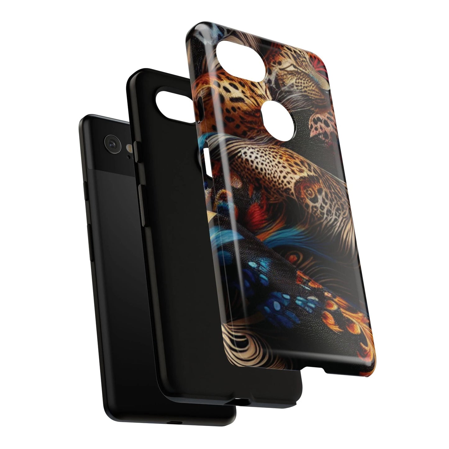 Stylish Tough Phone Case with Elegant Black and Gold Design by Printify