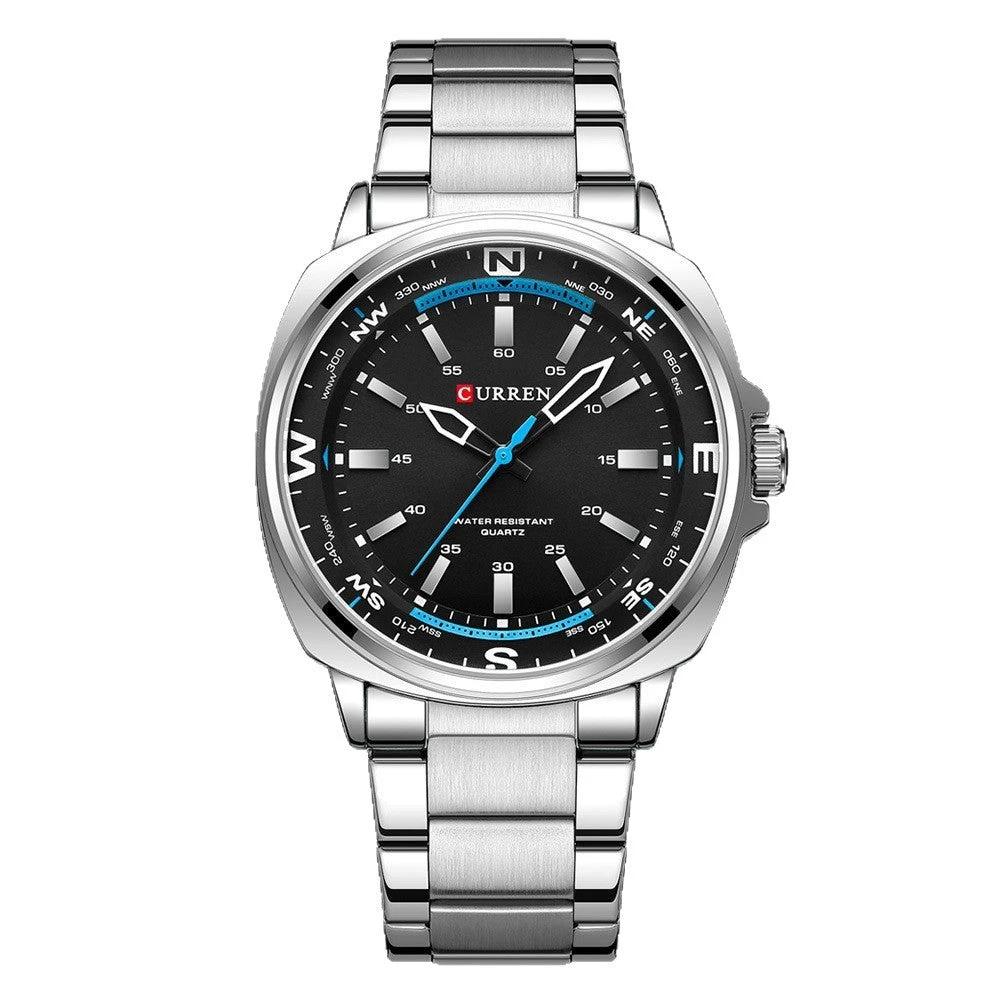 Fashionable Steel-band Casual Business Quartz Watch For Men by GJG Denim