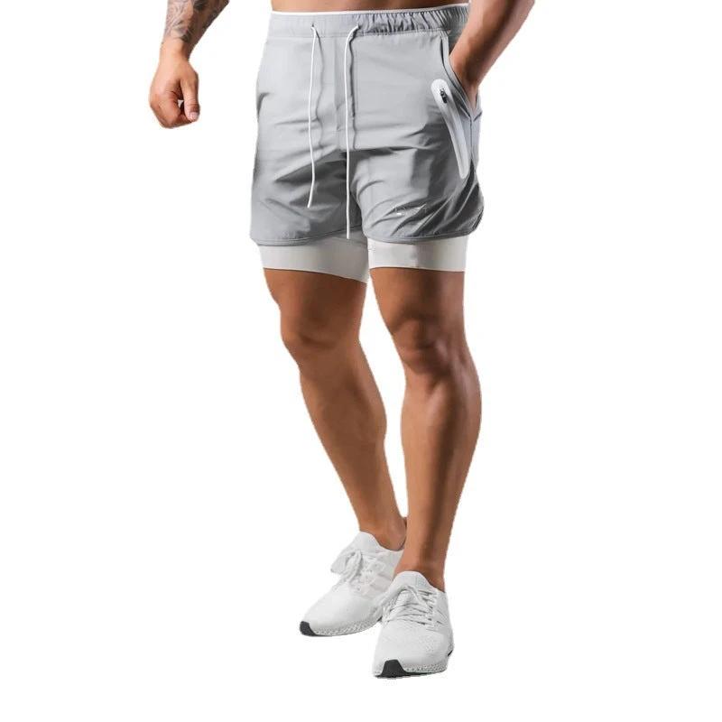 Men's Double Layer Running Casual Shorts by GJG Denim