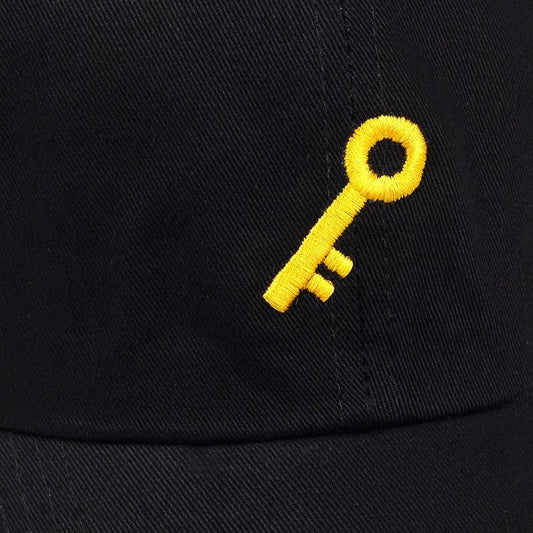 Key Embroidered Baseball Cap by GJG Denim