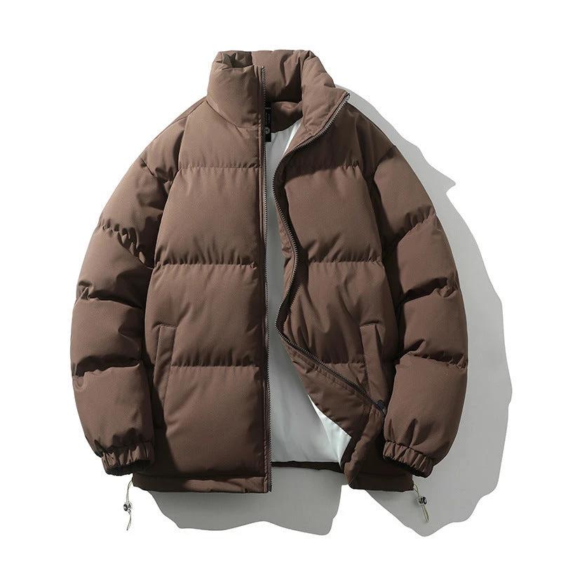 Men's Thick Warm Down Casual Loose Cotton Padded Jacket by GJG Denim