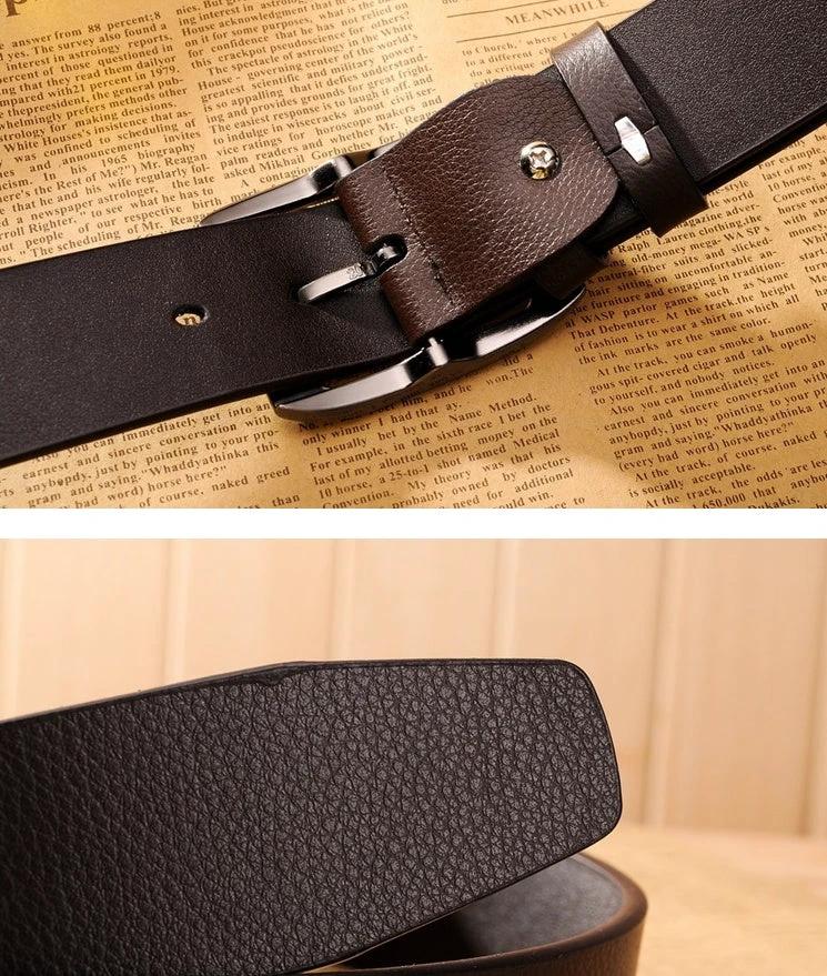 Men's Belts Leather Pin Buckle Belt by GJG Denim