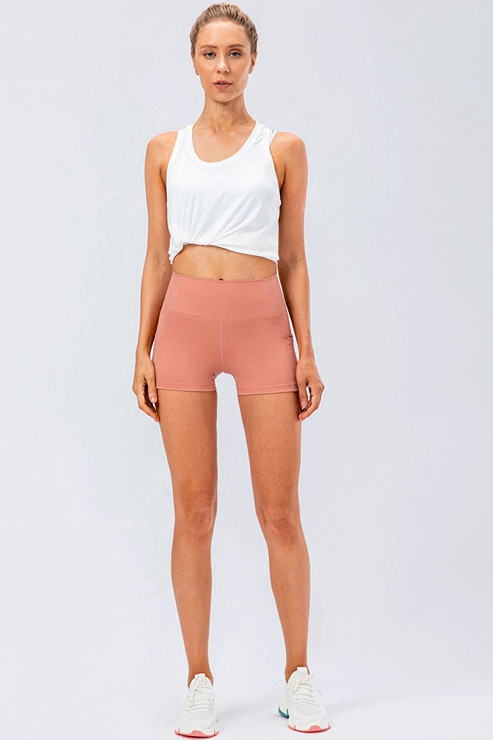 Slim Fit Wide Waistband Sports Shorts by Lady Ros
