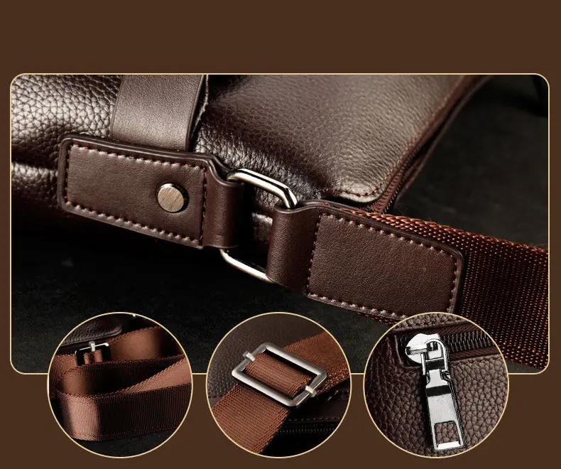 Fashion PU Leather Messenger Bag For Men by GJG Denim