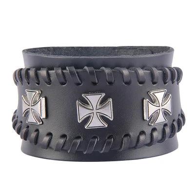 Men's Multi-layer Vintage Cowhide Rope Bracelet by GJG Denim