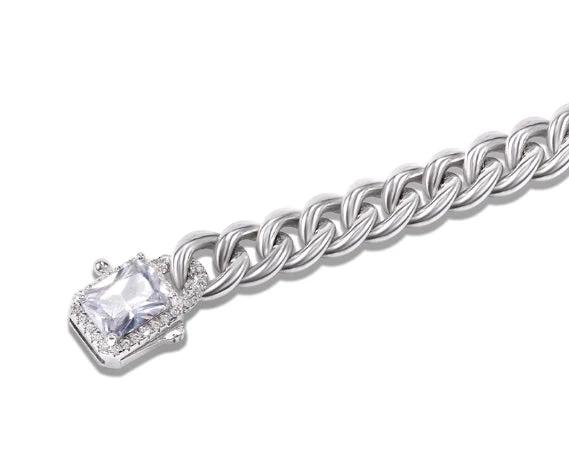 Men's S925 Sterling Silver Cuban Bracelet by GJG Denim