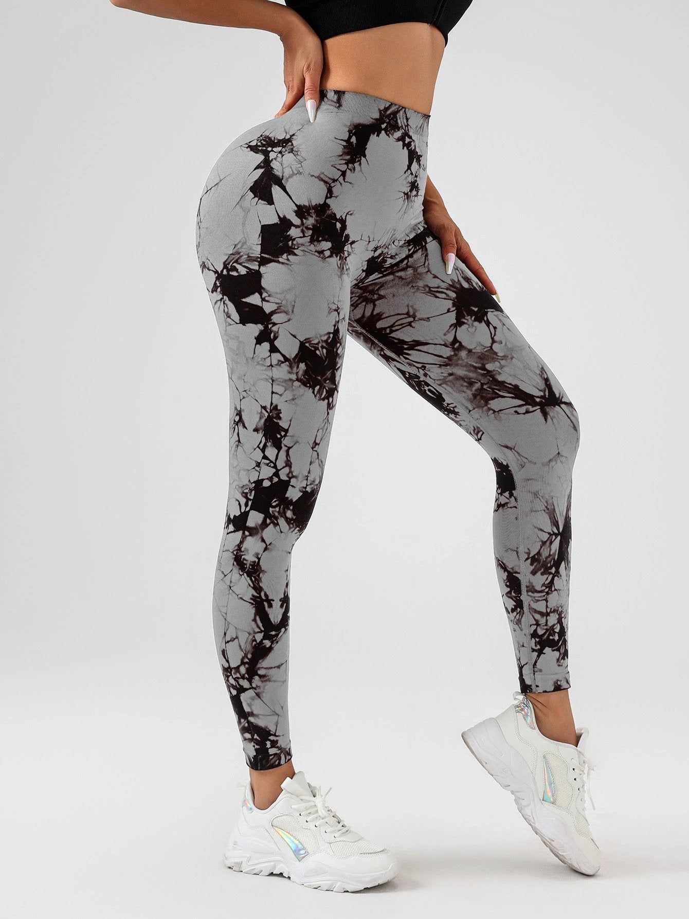 Tie Dye Slimming Yoga Leggings, Butt Lifting High Stretch Casual Fitness Yoga Pants, Women's Activewear by GJG Denim
