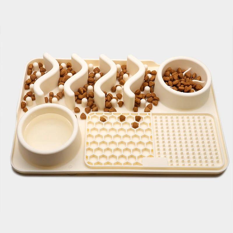 Dog Silicone Licking Pad Pet Licking Mat Silicone Smelling Mat Multifunctional Food Bowl Pets Supplies by GJG Denim