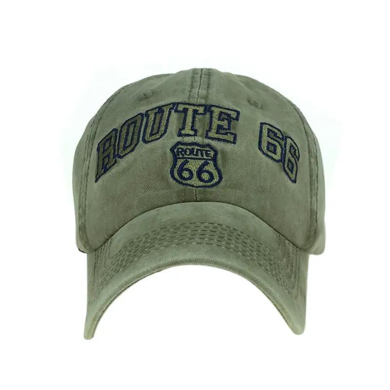 Men's Route 66 Embroidered Baseball Cap by GJG Denim