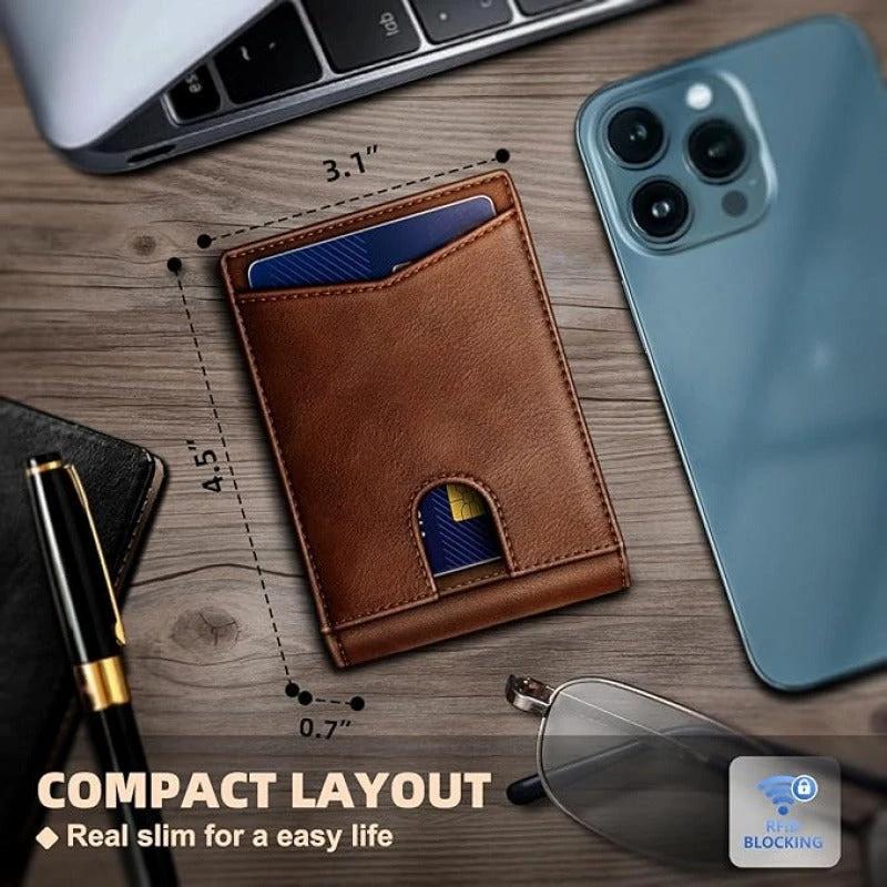 Multifunctional Anti-Theft Retro Card Holder Wallet With Multiple Card Slots For Men by GJG Denim
