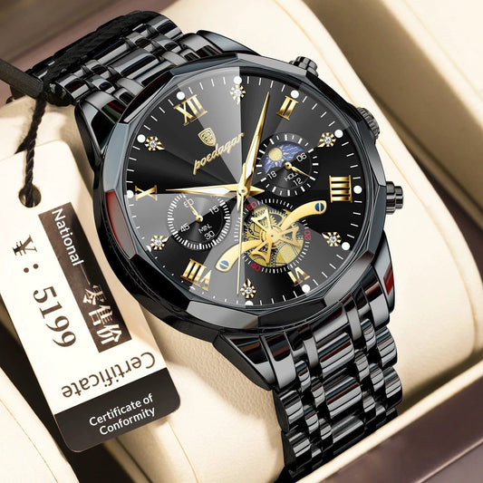 Waterproof Multifunctional Quartz Watch For Men by GJG Denim