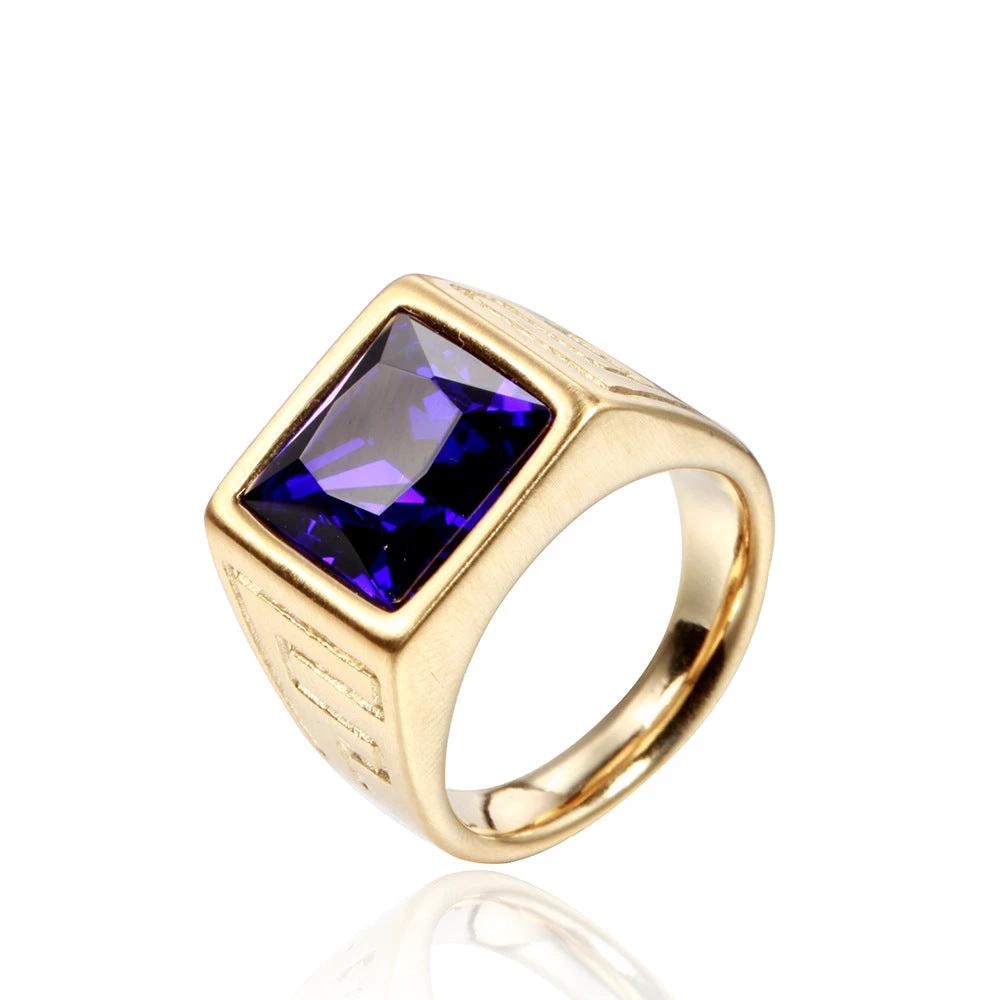 Retro Trendy Men's Stainless Steel Ring by GJG Denim