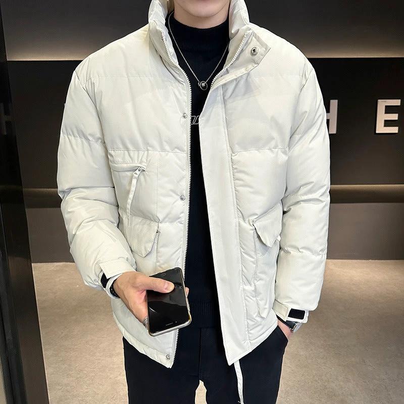 Men's Cotton Stand Collar Coat by GJG Denim