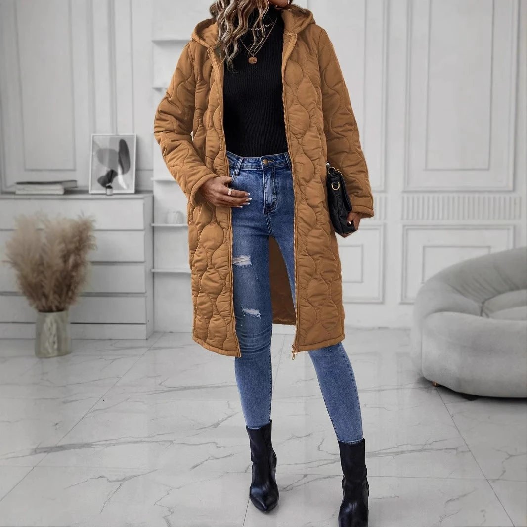Zipper Hooded Thickened Jacket Cotton Clothes Women's Clothes by GJG Denim