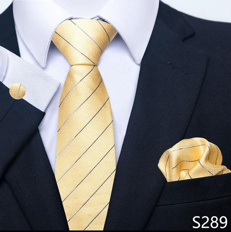 Men's Creative All-match Business Formal Wear Tie Scarf Cufflink Set by GJG Denim