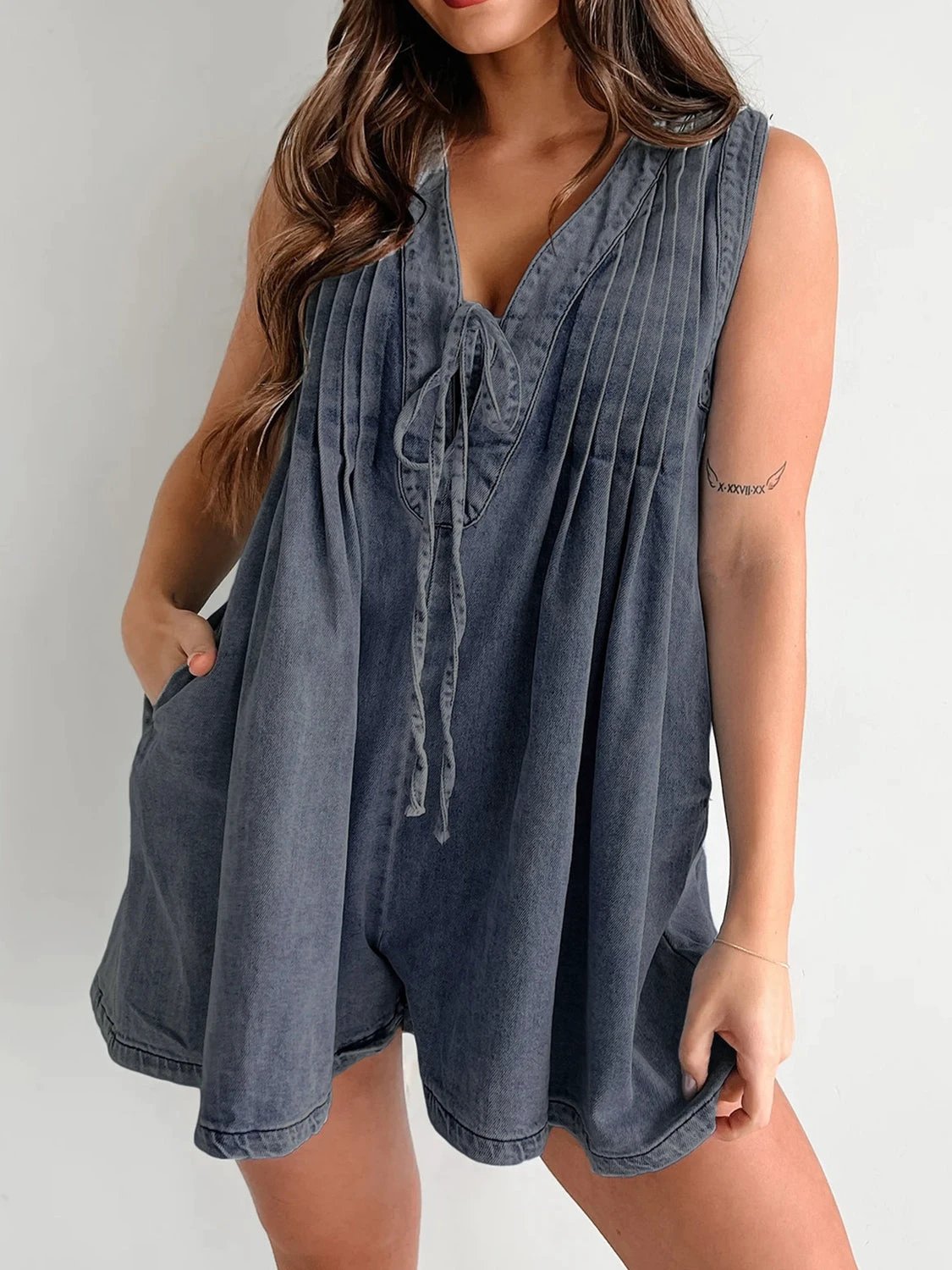 Tied Romper with Pockets by Lady Ros