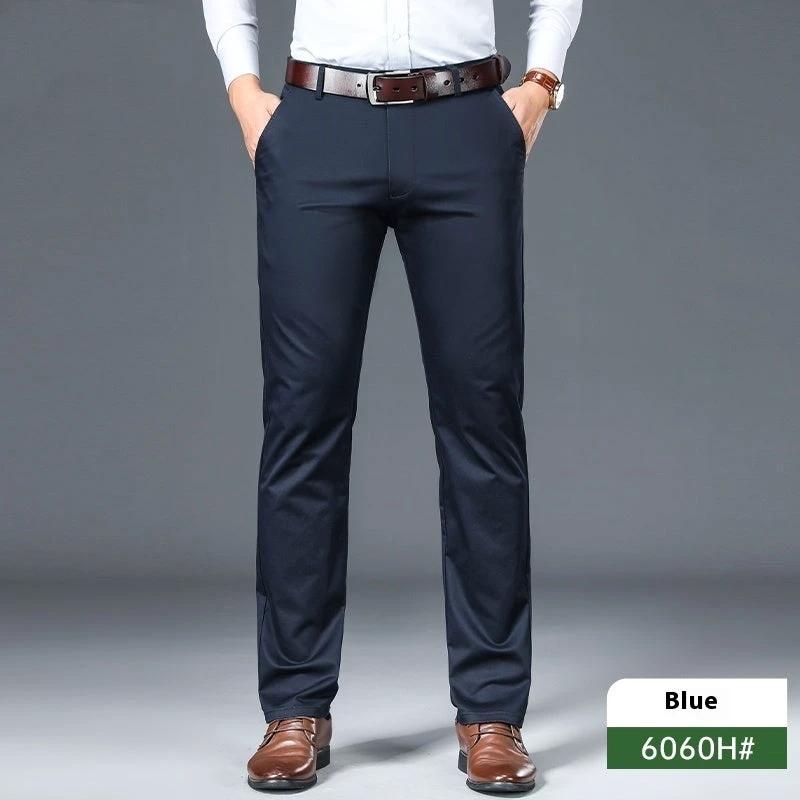 Business Non-ironing Stretch Men's Thin Straight Casual Pants by GJG Denim