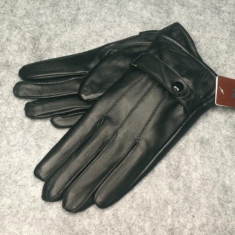 Men's Warm Faux Leather Gloves by GJG Denim