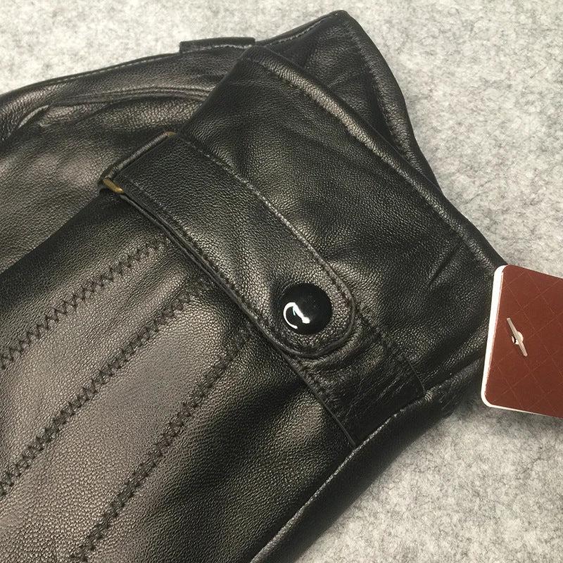 Men's Warm Faux Leather Gloves by GJG Denim