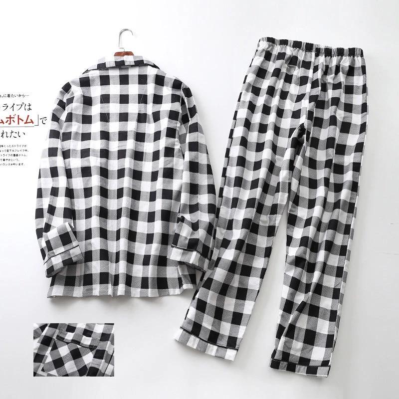 Men's Printed Long-sleeved Pajama Set by GJG Denim