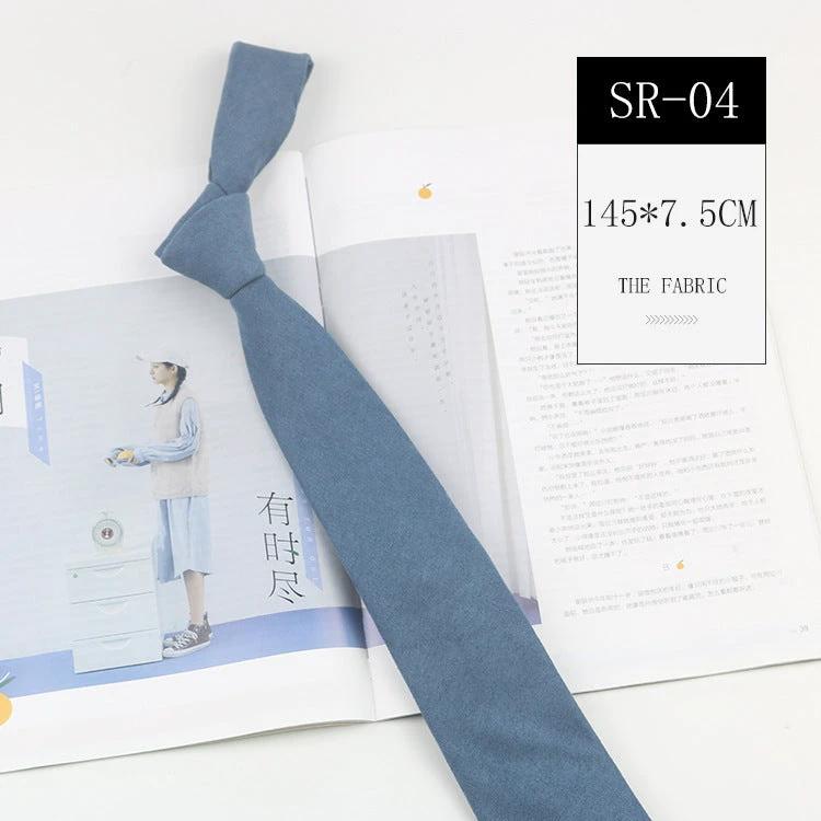 Casual Suede Solid Color 7cm Tie by GJG Denim