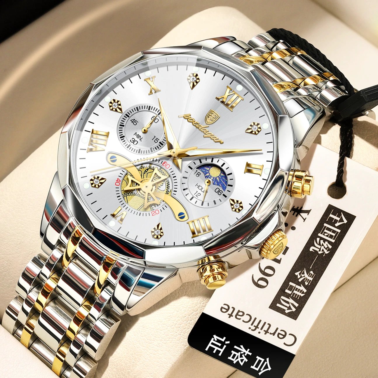 Waterproof Multifunctional Trendy High-end Luminous Men's Quartz Watch by GJG Denim