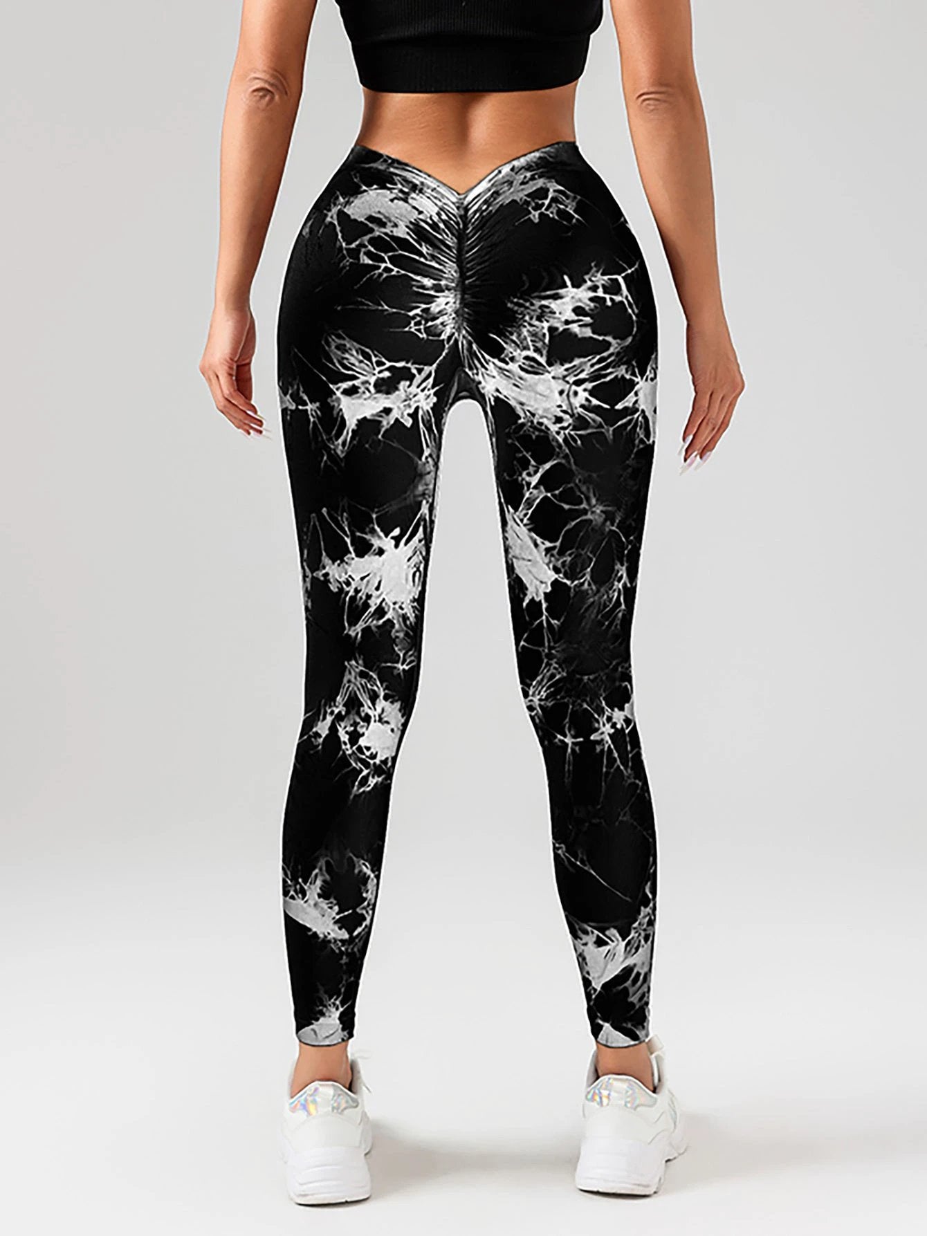 Tie Dye Slimming Yoga Leggings, Butt Lifting High Stretch Casual Fitness Yoga Pants, Women's Activewear by GJG Denim