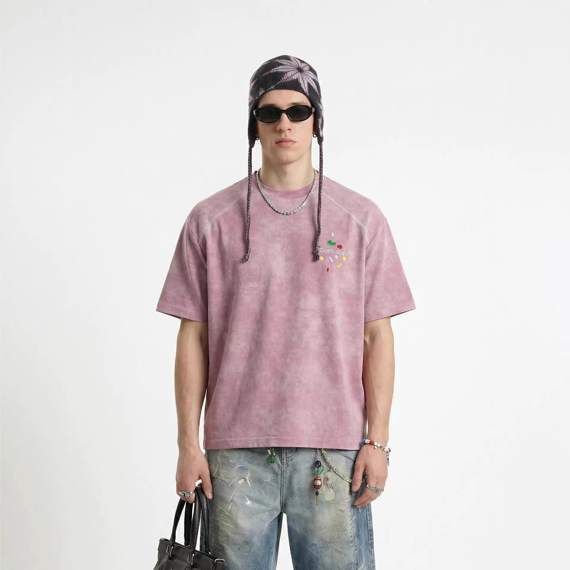 Men's Climbing Print Short-Sleeve T-Shirt by GJG Denim