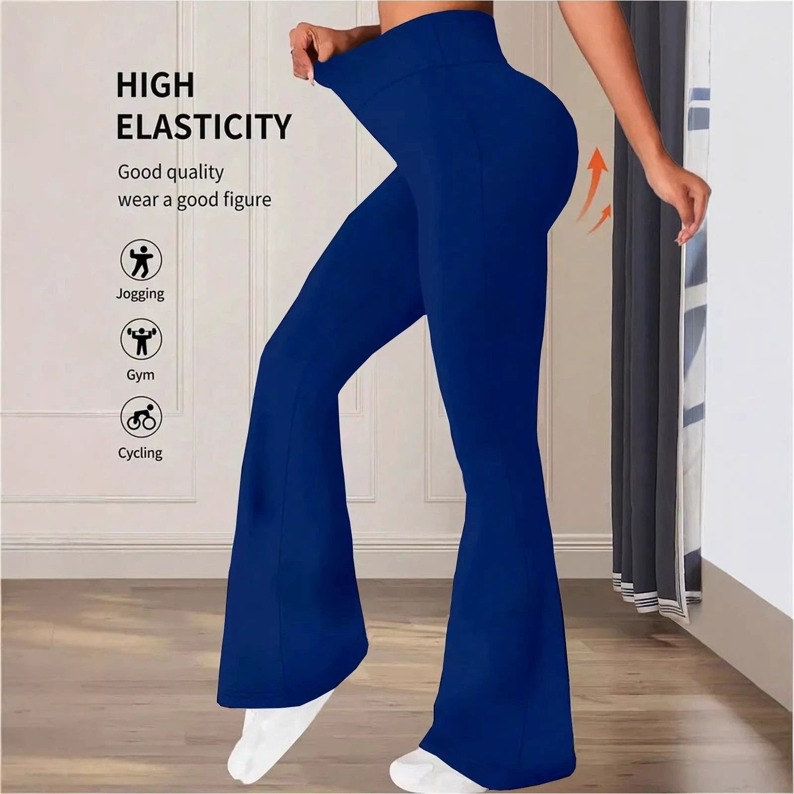 Women's High-Waisted Loose Floor-Length Casual Pants by GJG Denim