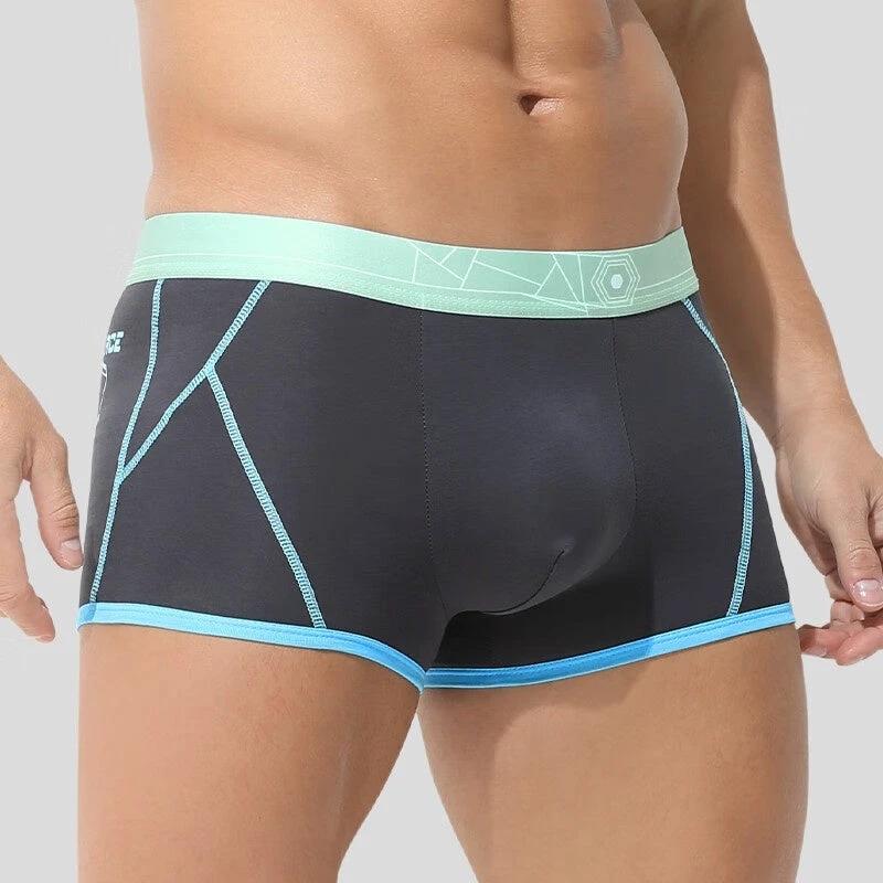 Men's Pure Cotton Comfortable Boxer Briefs With Stripe Print by GJG Denim
