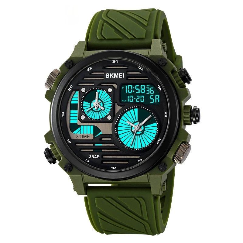 Men's Outdoor Exploration Multi-Function Waterproof Silicone Paracord Watch by GJG Denim