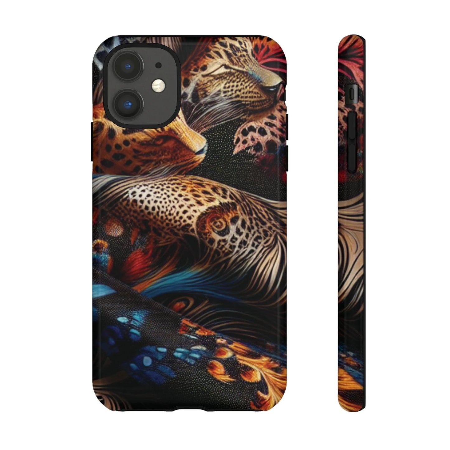 Stylish Tough Phone Case with Elegant Black and Gold Design by Printify