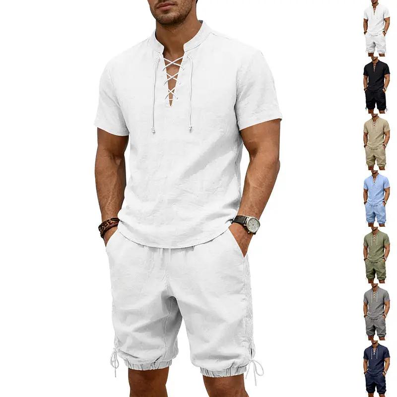 Men's Short-Sleeve Shorts Set by GJG Denim