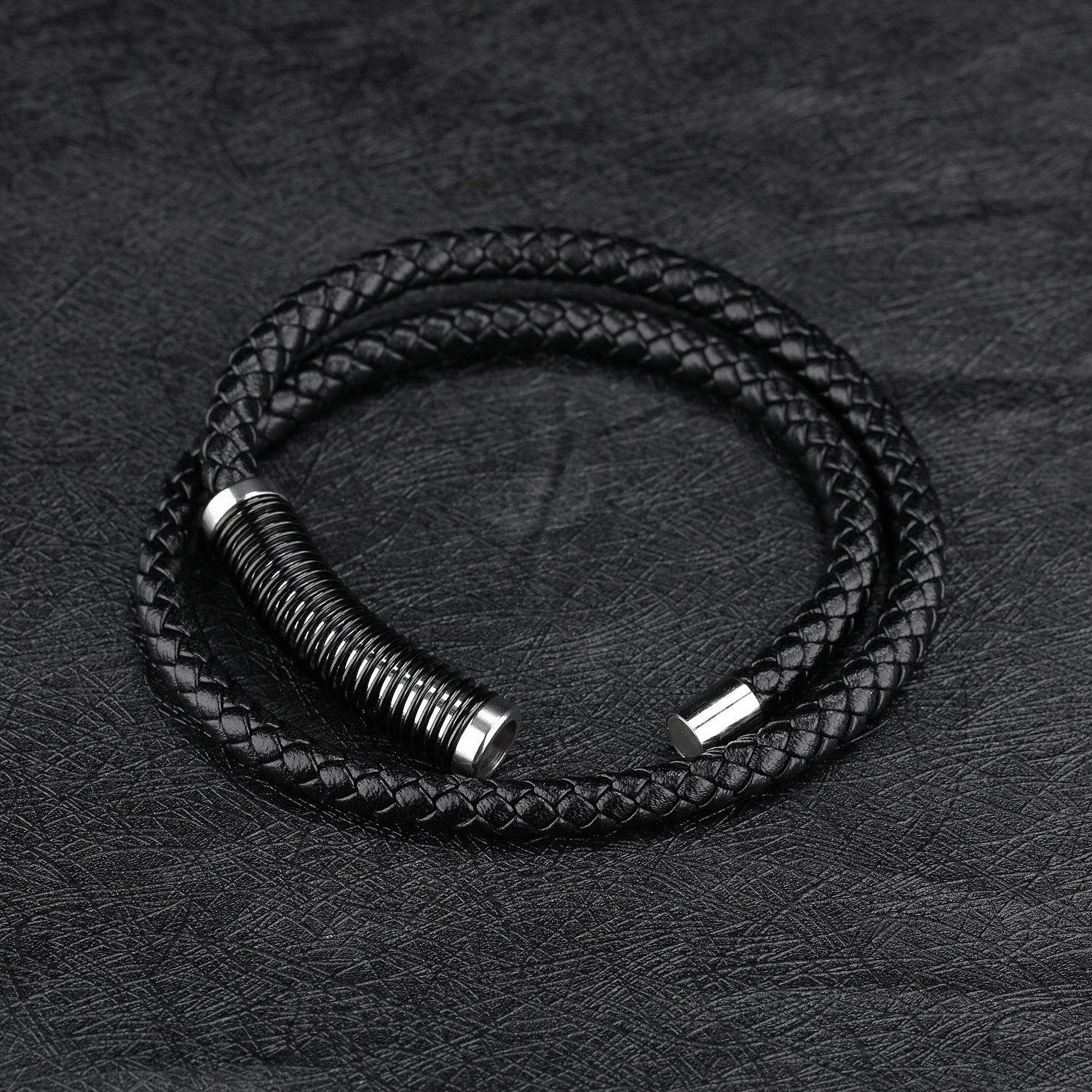 Men's Vintage Cowhide Double Bracelet by GJG Denim