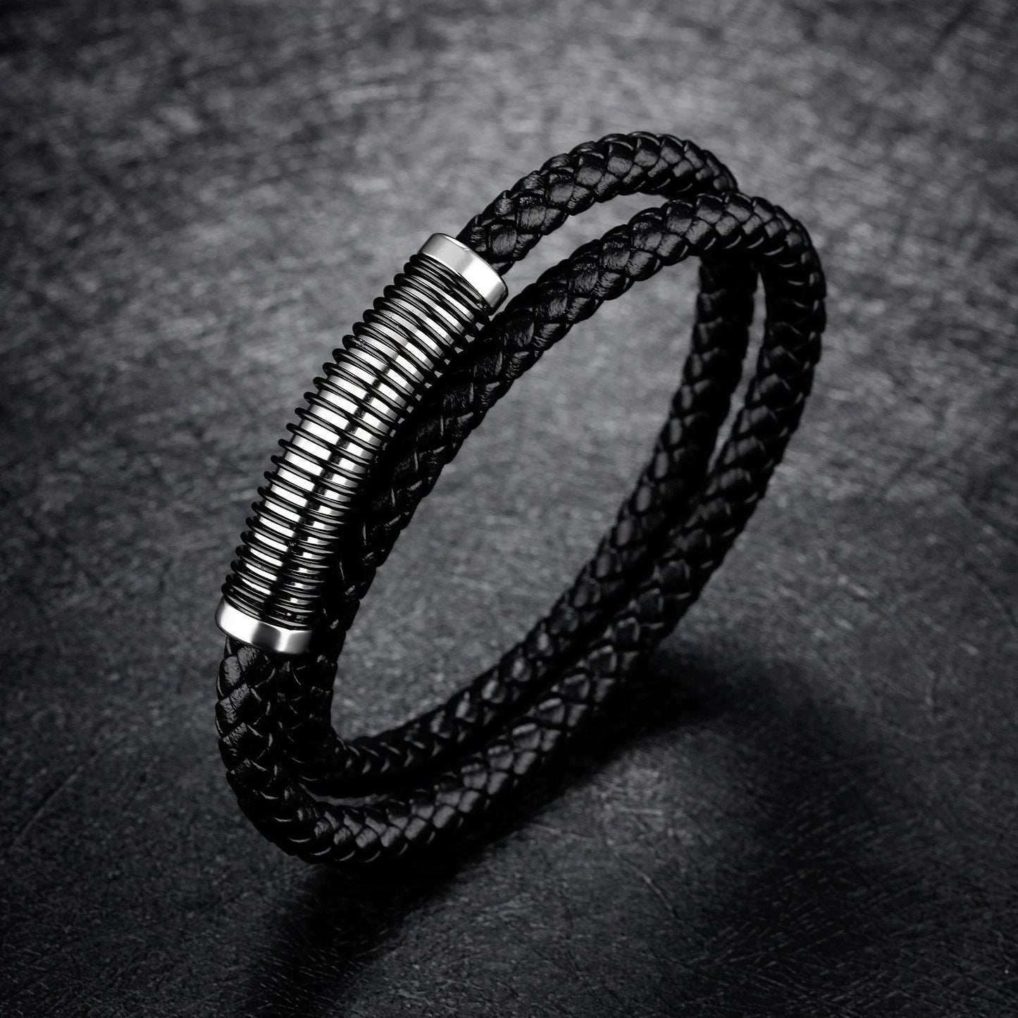 Men's Vintage Cowhide Double Bracelet by GJG Denim