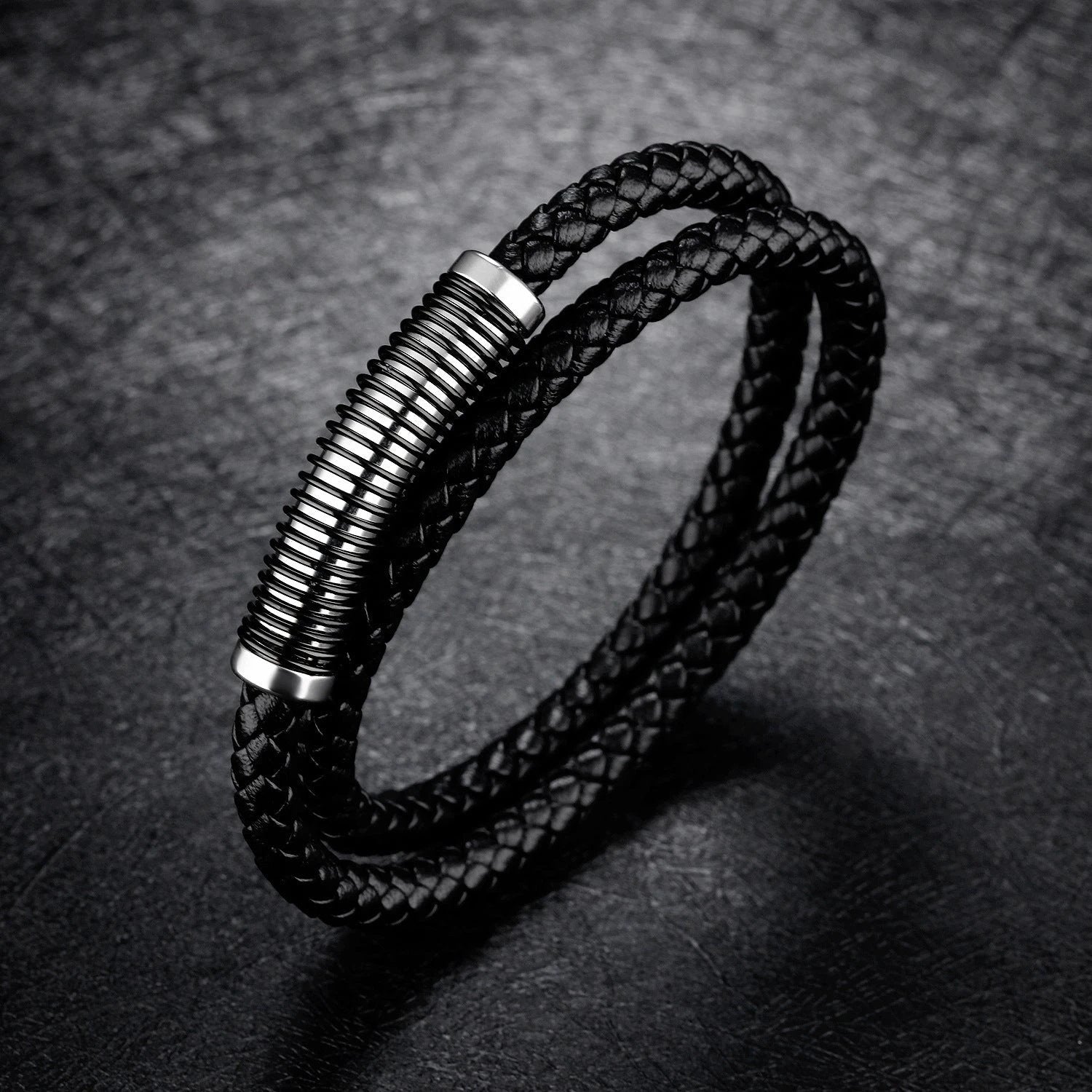 Men's Vintage Cowhide Double Bracelet by GJG Denim