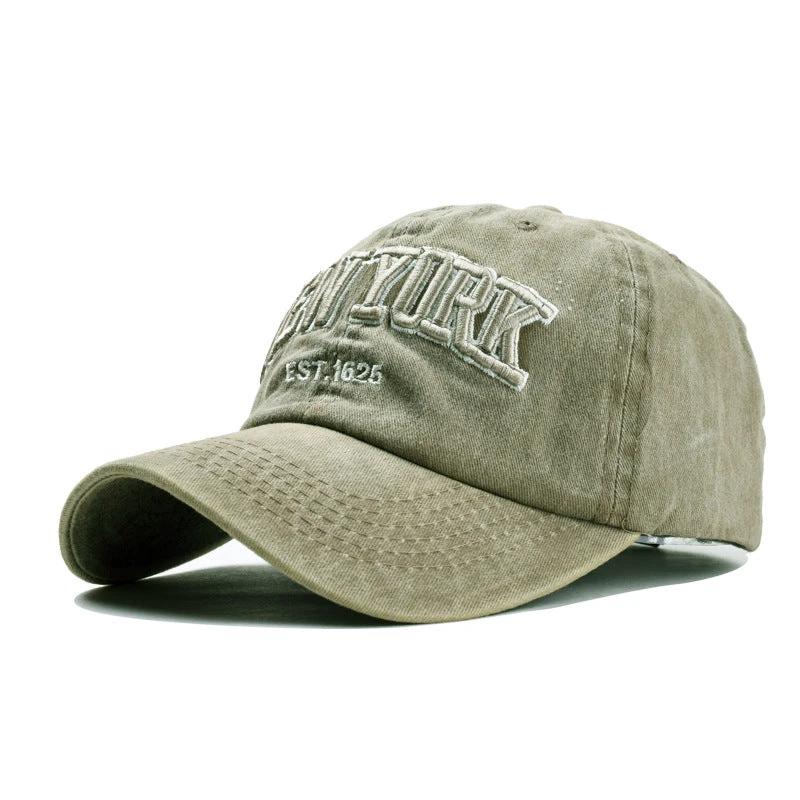 Washed Cotton Three-dimensional Embroidered Shade Baseball Cap For Men by GJG Denim
