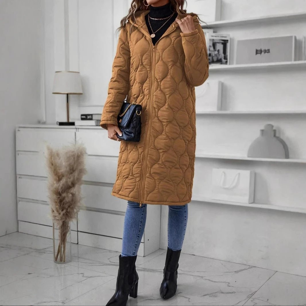 Zipper Hooded Thickened Jacket Cotton Clothes Women's Clothes by GJG Denim