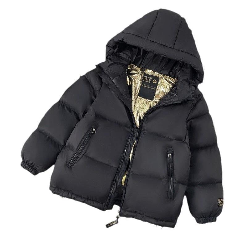 Trendy Best-selling Black Gold Children's Down Jacket by GJG Denim