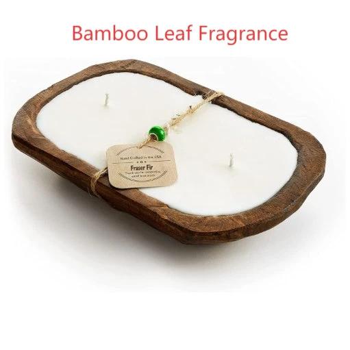 Retro Lavender Wooden Basin Candles Three Wick Aromatherapy Candle by GJG Denim