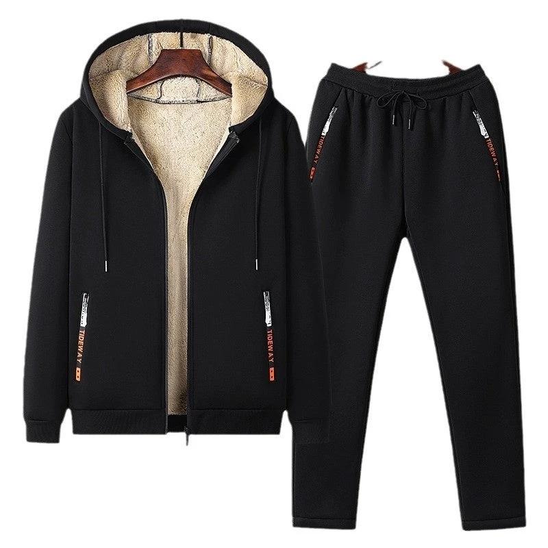 Winter Fleece-lined Thick Men's Sweatsuit by GJG Denim