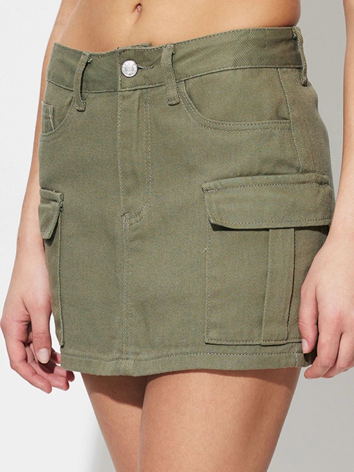 Pocketed Mini Denim Skirt by Lady Ros