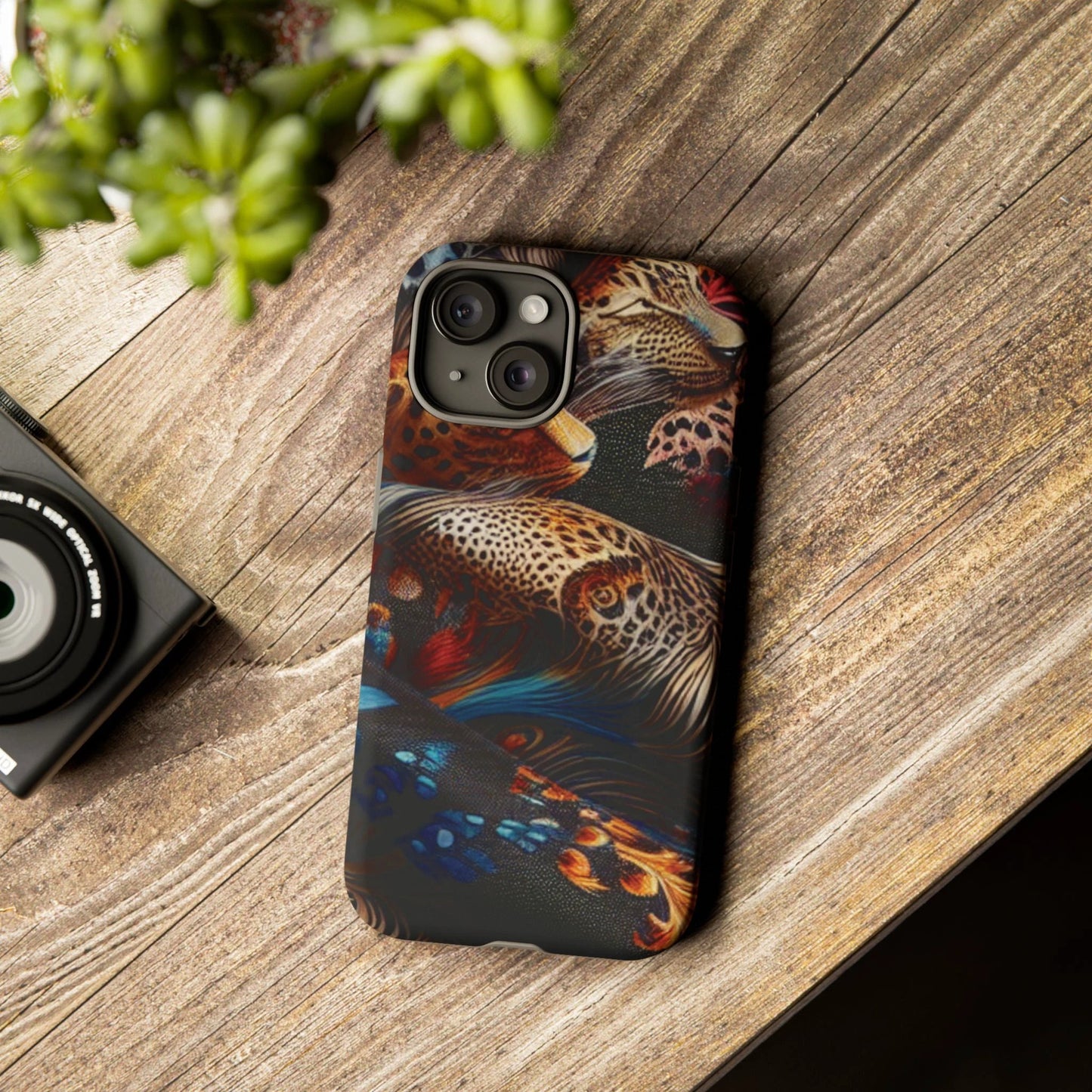 Stylish Tough Phone Case with Elegant Black and Gold Design by Printify