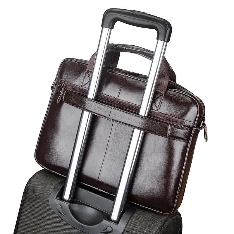 Cowhide Men's Briefcase Large Capacity by GJG Denim